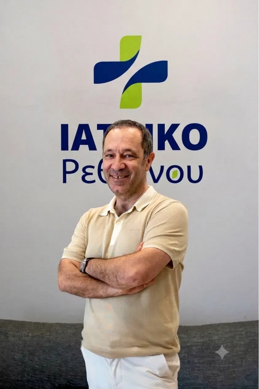Χώρος αναμονής και γραμματεία Ιατρικού Κέντρου Ρεθύμνου